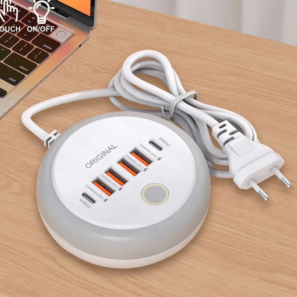 50W подовжувач з кількома портами USB C, розетка Type C, швидка зарядка, настінний зарядний пристрій USB адаптер для iPhone12 13, швидка зарядка мобільного телефону