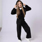 Foreign Trade European and American Spring and Autumn Girls Velvet Hoodie Pants Set Suit image 3