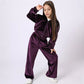 Foreign Trade European and American Spring and Autumn Girls Velvet Hoodie Pants Set Suit image 4
