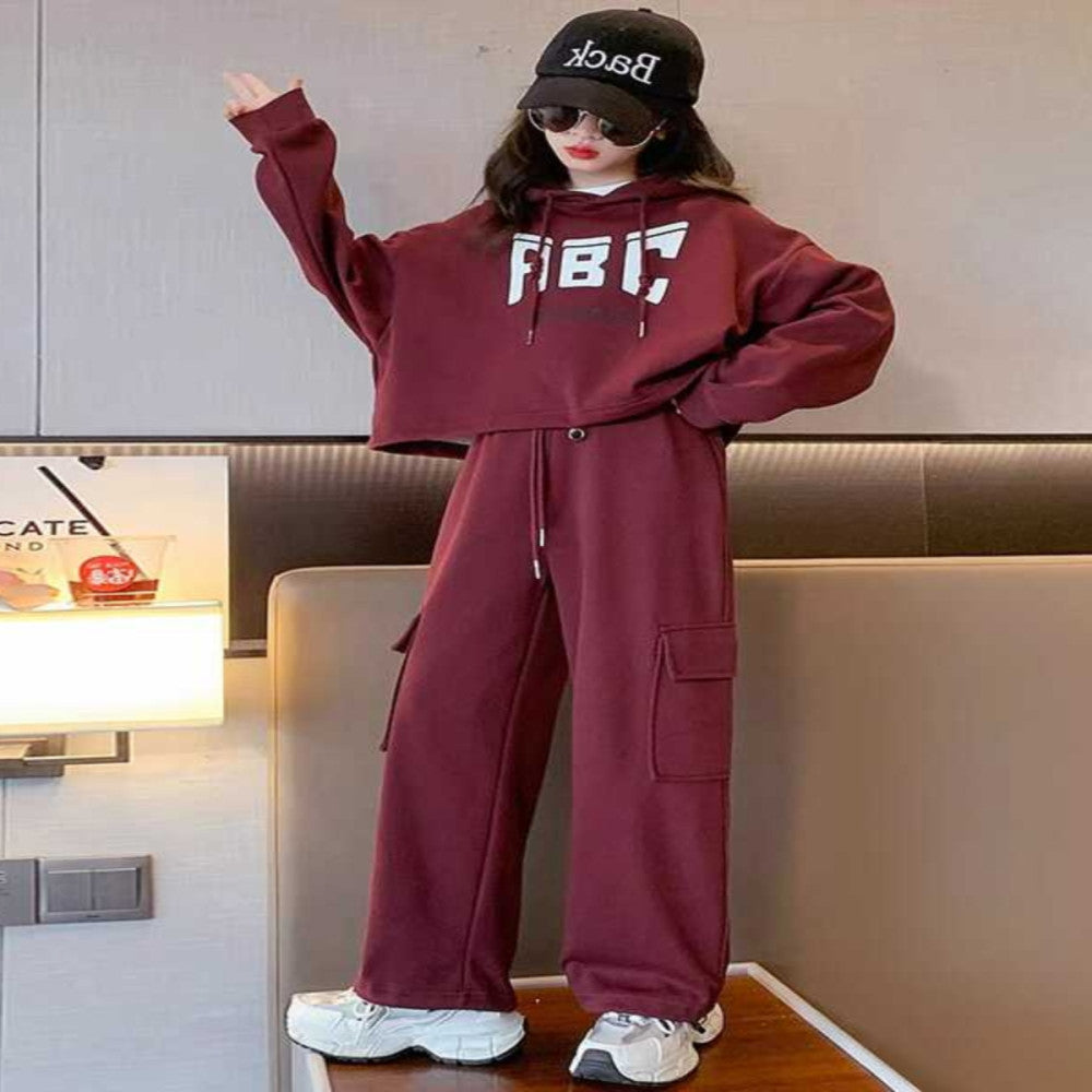 Junior high school students fashionable hoodie set for women in spring and autumn 2025 new styles for big children girls and girls cool and handsome clothes for spring image 3