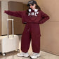 Junior high school students fashionable hoodie set for women in spring and autumn 2025 new styles for big children girls and girls cool and handsome clothes for spring image 5