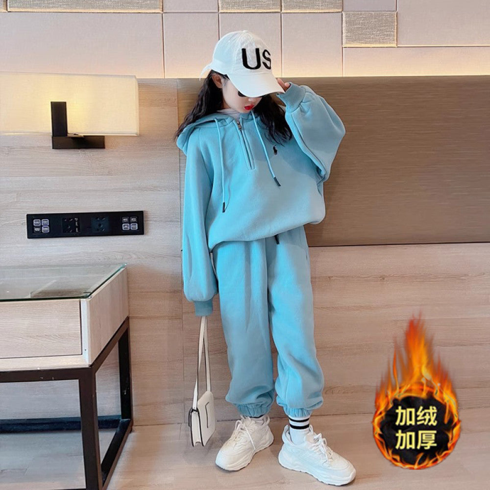 Girls autumn outfit 05 new style children s western style hoodie girls casual sports two piece set for spring and autumn trendy image 56
