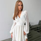 Hollow Jacquard Lantern Sleeve Dress