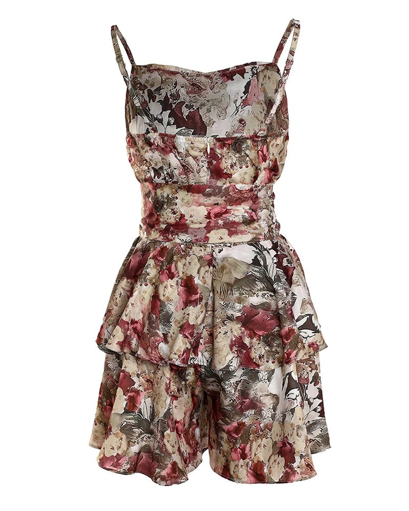 Colorful Printed Jumpsuit with Belt