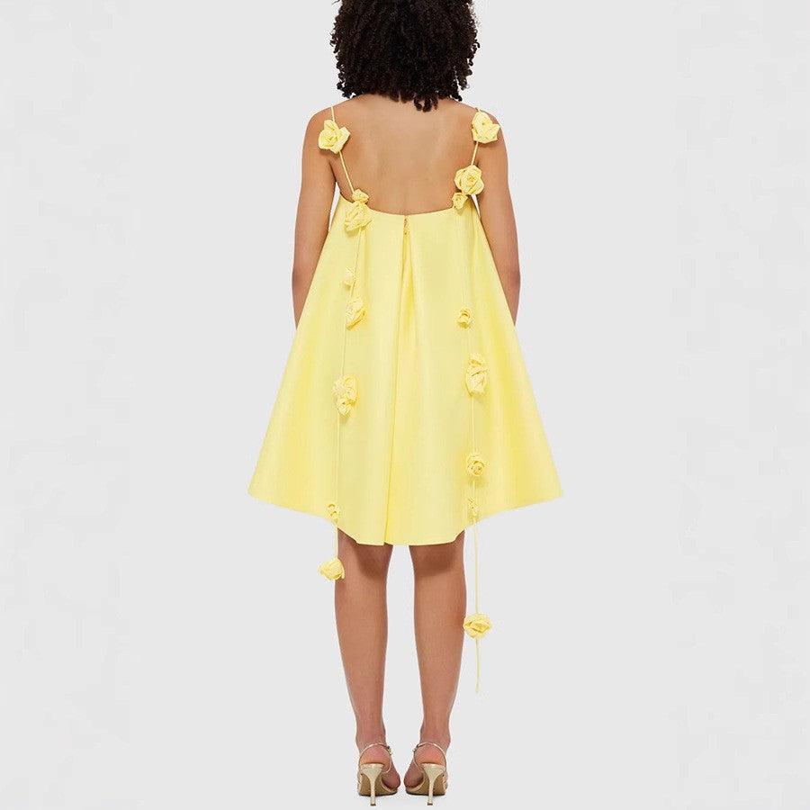 Strap Color Ding Loose Holiday Dress