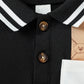 Baby boy Short Sleeve PATCHWORK Turn-down Collar top With Button +Pant 2PCS For Summer Daily wear Set