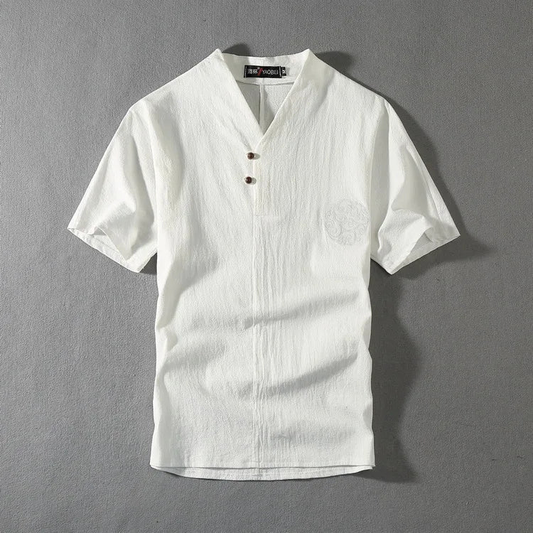 Men's Clothing Large Size Tracksuit Husband  Summer Suit Linen t-shirt Fashion Male Set Chinese Style 8XL 9XL plus Two Piece