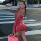 Faux PU Leather With Gloves Party Dress Women Backless Sexy Hot Clubwear Skinny Slim Solid Fashion Bodycon Mini Dresses