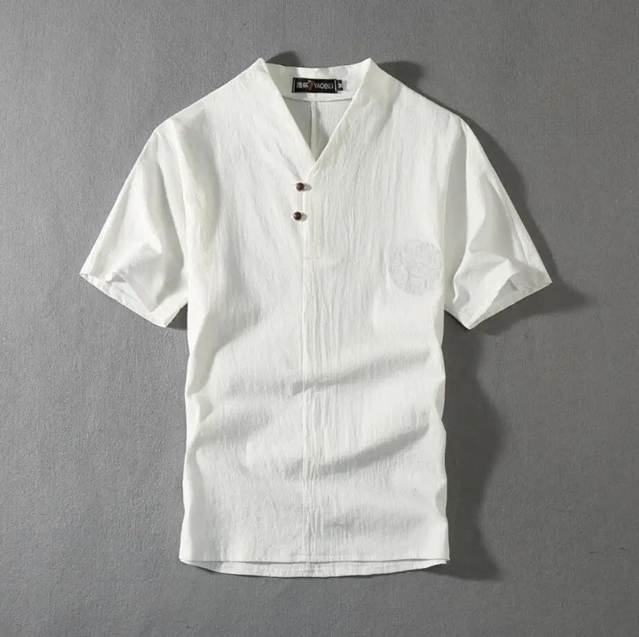 Men's Clothing Large Size Tracksuit Husband  Summer Suit Linen t-shirt Fashion Male Set Chinese Style 8XL 9XL plus Two Piece