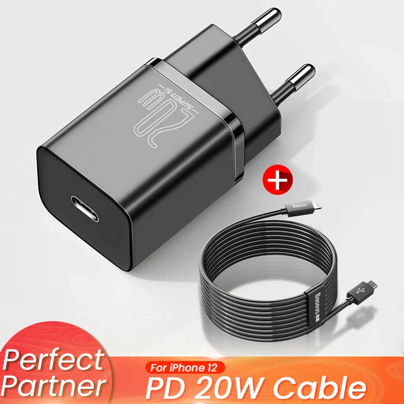 Baseus PD 20W швидка зарядка USB C зарядний пристрій для iPhone 14 13 Pro Max Type C до ip швидка зарядка USB C настінний швидкий зарядний пристрій для телефону
