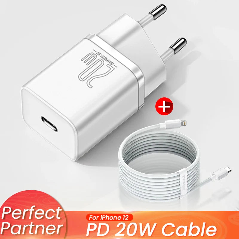 Baseus PD 20W швидка зарядка USB C зарядний пристрій для iPhone 14 13 Pro Max Type C до ip швидка зарядка USB C настінний швидкий зарядний пристрій для телефону