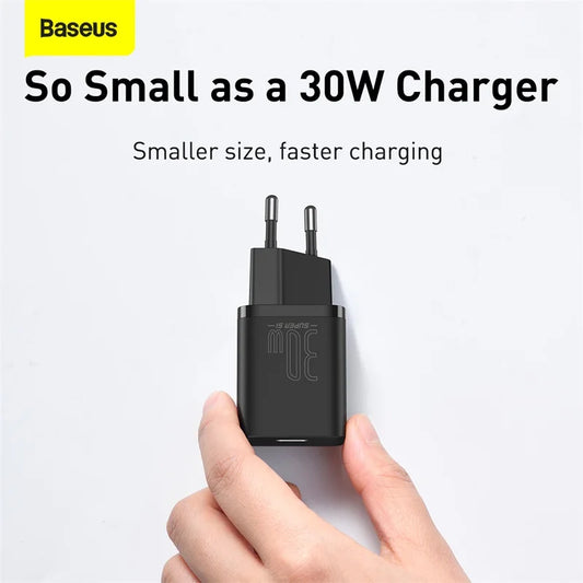 Адаптер зарядного пристрою Baseus Super Si 30W USB C для iPhone 14 13 12 Pro Max iPad Type C QC 3.0 PD швидка зарядка для Xiaomi Quick Charger