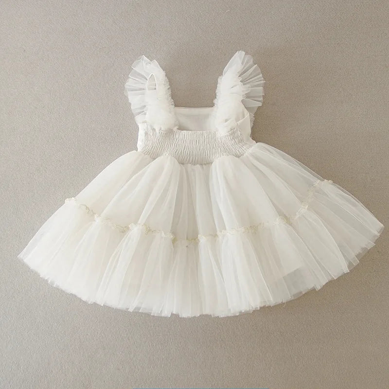 HETISO New Baby Girl Baptism Dresses Toddler Christening Gowns Children's Clothes Summer Birthday Wedding Dress for Newborn 3-24