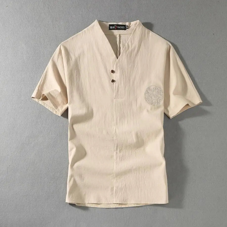 Men's Clothing Large Size Tracksuit Husband  Summer Suit Linen t-shirt Fashion Male Set Chinese Style 8XL 9XL plus Two Piece