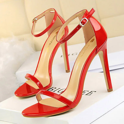 BIGTREE Shoes Super High Heels 11cm Women Shoes Patent Leather Woman Pumps Sexy Women Heels Stiletto Open Toe Ladies Shoes 2025