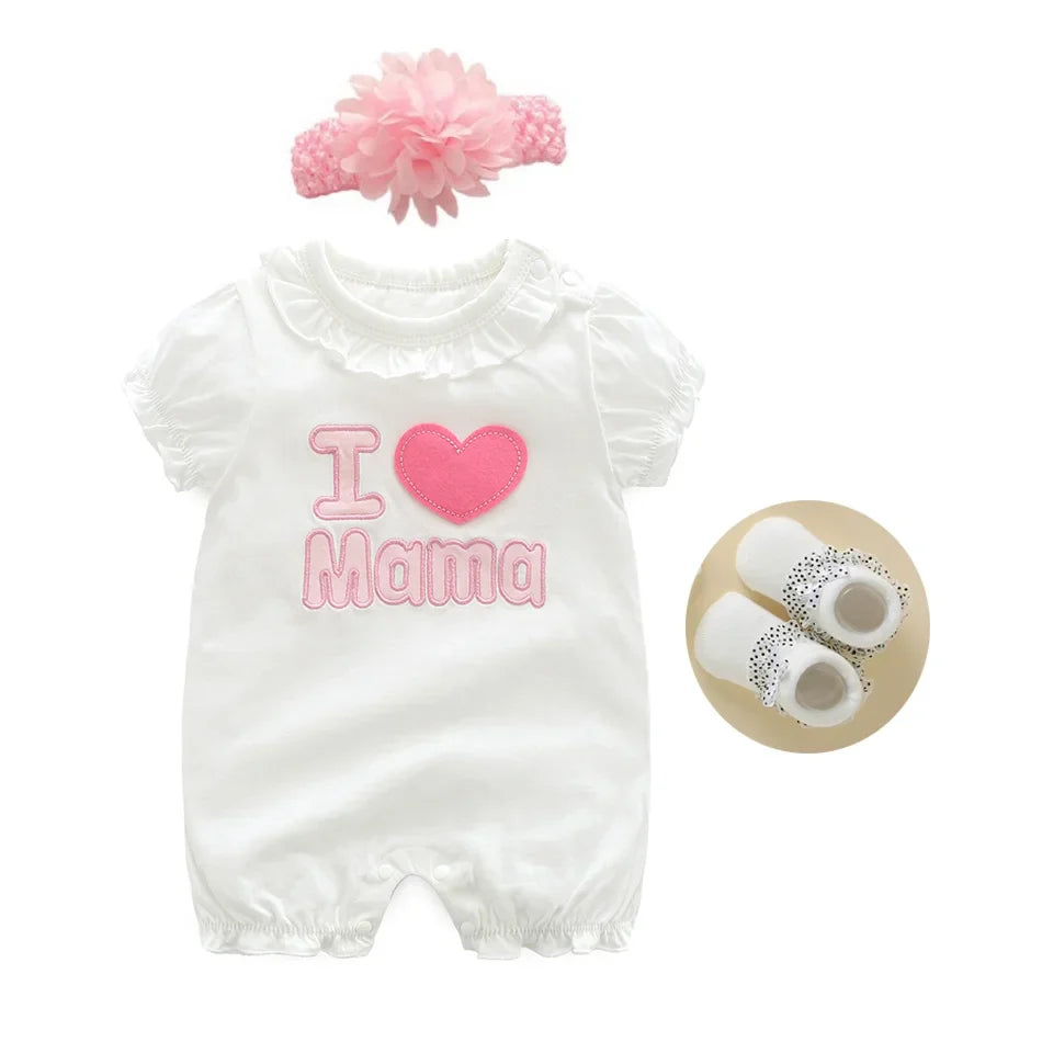Hot Newborn Baby Dress Summer Baby Bodysuits 0-2 Years Cotton Kids Baby Girl with Long Sleeve Baby Bodysuit Infant Jumpsuit