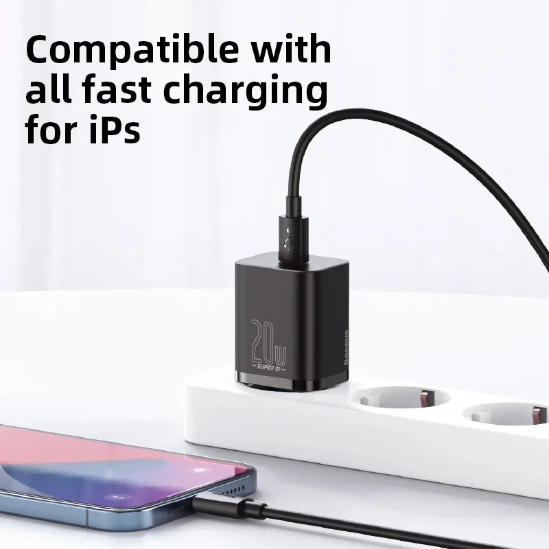 Baseus PD 20W швидка зарядка USB C зарядний пристрій для iPhone 14 13 Pro Max Type C до ip швидка зарядка USB C настінний швидкий зарядний пристрій для телефону