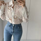New Fashion Autumn Long Sleeve White Women Blouse Sexy Hollow Out Floral Embroidery Female Shirt Vintage Loose Casual Tops 13369