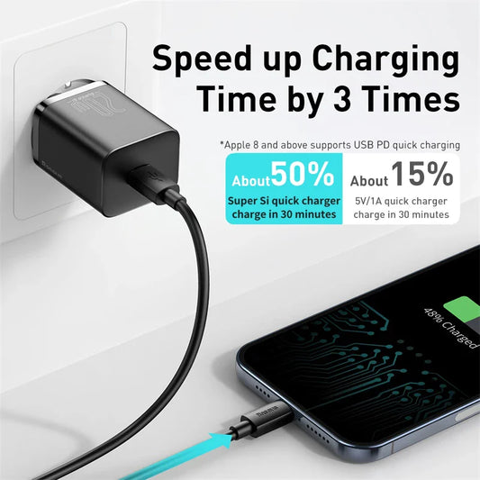 Baseus PD 20W швидка зарядка USB C зарядний пристрій для iPhone 14 13 Pro Max Type C до ip швидка зарядка USB C настінний швидкий зарядний пристрій для телефону