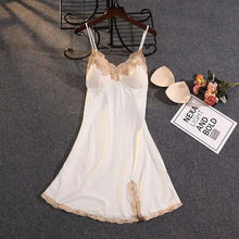Satin Suspender Skirt Sleepwear Women Nightdress Silky Lace Nightwear Intimate Lingerie Sexy Nightgown Casual Home Dressing Gown
