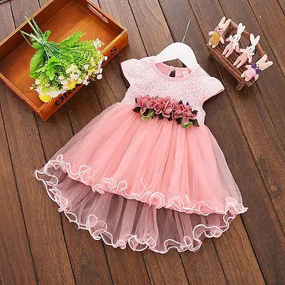 Citgeett Summer Baby Girls Floral Dress Princess Party Wedding Tulle Dresses Fashion Lace Clothes 0-3Y SS