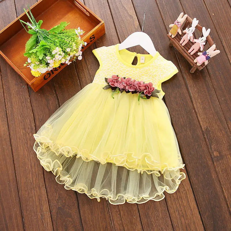Citgeett Summer Baby Girls Floral Dress Princess Party Wedding Tulle Dresses Fashion Lace Clothes 0-3Y SS