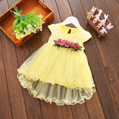 Citgeett Summer Baby Girls Floral Dress Princess Party Wedding Tulle Dresses Fashion Lace Clothes 0-3Y SS