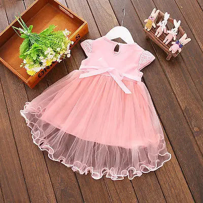 Citgeett Summer Baby Girls Floral Dress Princess Party Wedding Tulle Dresses Fashion Lace Clothes 0-3Y SS