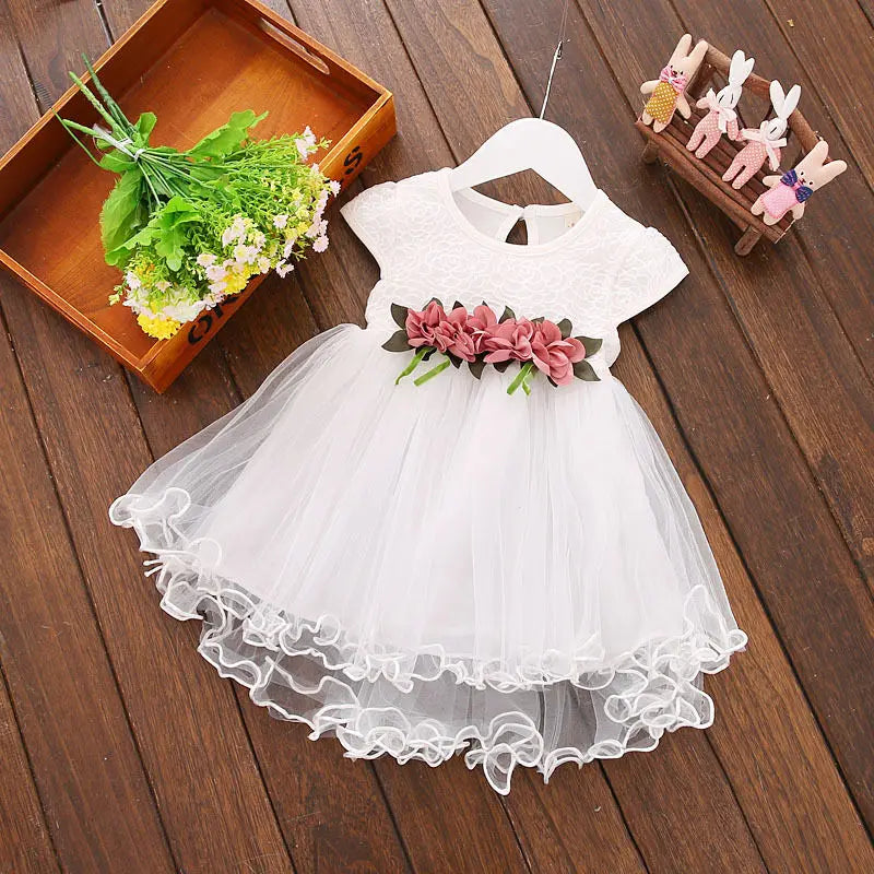 Citgeett Summer Baby Girls Floral Dress Princess Party Wedding Tulle Dresses Fashion Lace Clothes 0-3Y SS