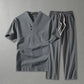 Men's Clothing Large Size Tracksuit Husband  Summer Suit Linen t-shirt Fashion Male Set Chinese Style 8XL 9XL plus Two Piece
