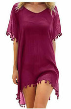 Women Beachwear Swimwear Bikini Beach Wear Cover Up Tassel Summer Dress Loose Solid Pareo Cover Ups