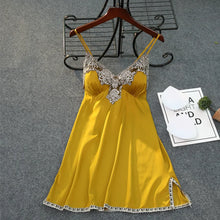 Satin Suspender Skirt Sleepwear Women Nightdress Silky Lace Nightwear Intimate Lingerie Sexy Nightgown Casual Home Dressing Gown