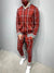 Men' 3D Plaid Sports Gentlemen Sets  Jacket Men Set Tracksuit Street Fashi Trend Fashion Stand-up Collar Zipper Sportswear Suit