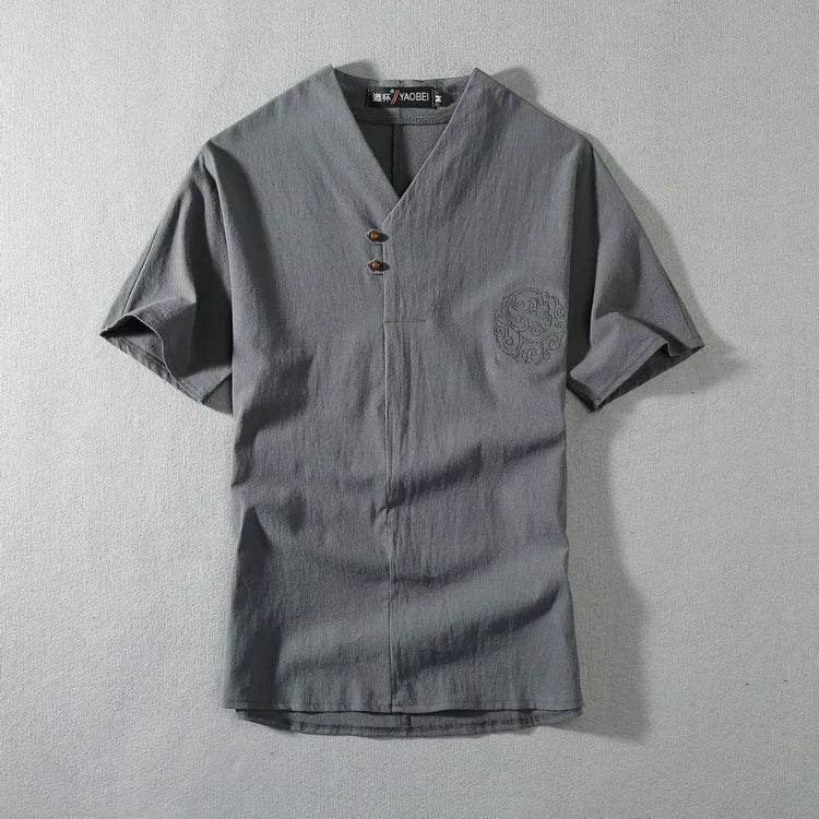 Men's Clothing Large Size Tracksuit Husband  Summer Suit Linen t-shirt Fashion Male Set Chinese Style 8XL 9XL plus Two Piece