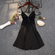 Satin Suspender Skirt Sleepwear Women Nightdress Silky Lace Nightwear Intimate Lingerie Sexy Nightgown Casual Home Dressing Gown
