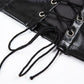 Sisterlinda Sexy Punk Y2K Black PU Leather Crop Top Womens Sleeveless Deep V Neck Backless Camisole Fashion Party Club Vests2021