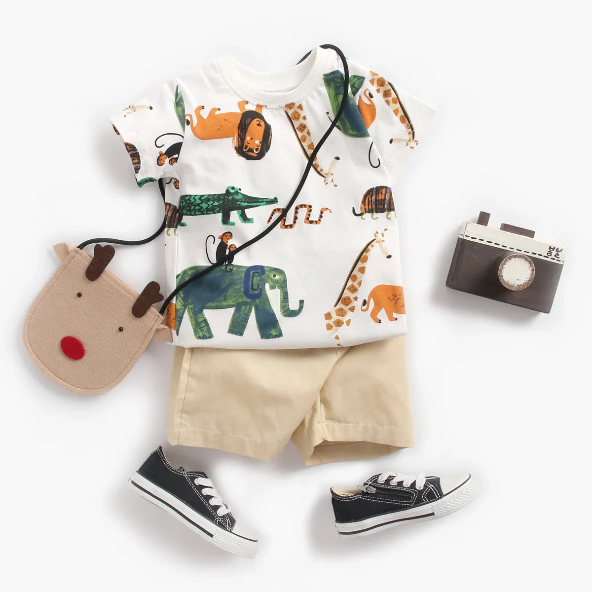 Sanlutoz Cute Infants Boys Clothing Sets Cotton Short Sleeve Baby Tops + Shorts 2Pcs Newborn Cartoon Clothes