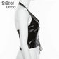 Sisterlinda Sexy Punk Y2K Black PU Leather Crop Top Womens Sleeveless Deep V Neck Backless Camisole Fashion Party Club Vests2021