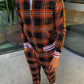 Men' 3D Plaid Sports Gentlemen Sets  Jacket Men Set Tracksuit Street Fashi Trend Fashion Stand-up Collar Zipper Sportswear Suit
