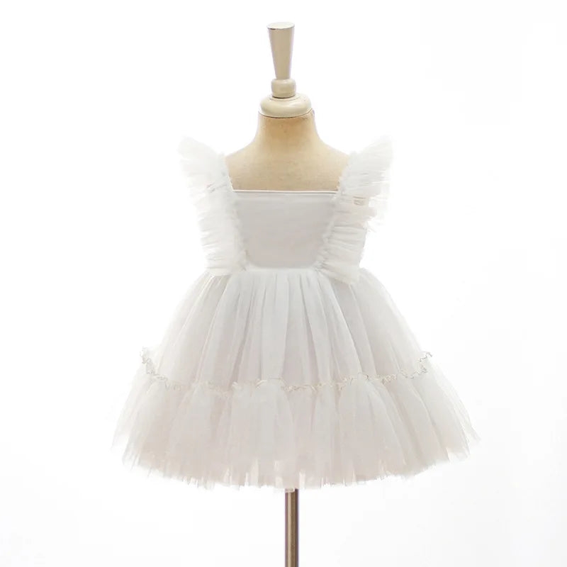 HETISO New Baby Girl Baptism Dresses Toddler Christening Gowns Children's Clothes Summer Birthday Wedding Dress for Newborn 3-24