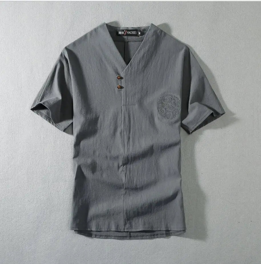 Men's Clothing Large Size Tracksuit Husband  Summer Suit Linen t-shirt Fashion Male Set Chinese Style 8XL 9XL plus Two Piece