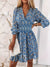New Boho Print Floral Women Dress Summer Fashion V Neck Short Sleeve Office Elegnat Casual Dresses Female Sweet Beach Dress Robe