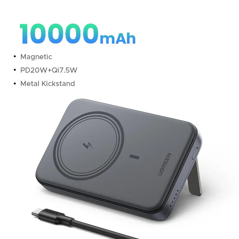 UGREEN PD20W Портативний магнітний павербанк 10000мАг з бездротовою швидкою зарядкою для Magsafe для iPhone 15 Pro Max 16 Pro