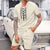 2025 summer men's new leisure fashion city wear rope round neck T trend Waffle short-sleeved shorts two-piece suit