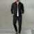Autumnwinter men's casual blazer set new fashion Waffle baseball suit round neck pocket zipper long sleeve trousers two-piece se
