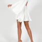 Modigirl Women's White Turtleneck Long Ruffled Sleeves Backless Dress 2025 Summer Spring New Elegant Party Mini Dress Woman
