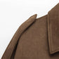 Fashion Brown Suede Bomber Jacket Women Elegant Zipper Lapel Long Sleeve Short Coats Female Vintage Street Chic Lady Outerwear
