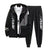 2Pcs/Set Jacket Pants Suit Simple Ankle Length Men Tracksuit Men Autumn Letter Print Loose Tracksuit Outfit Streetwear