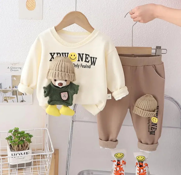 Toddler Boutique Outfits 2024 Spring Autumn Clothes for Baby Kids Sets Cartoon Print O-neck Sweatshirt And Pants Boys Tracksuits