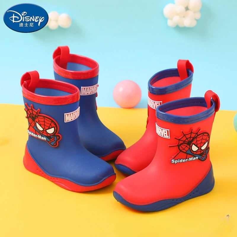 Чоботи з мультфільму "Людина-павук" від Disney, принцеса Ельза, модні довгі чоботи, а також оксамитове дитяче взуття.